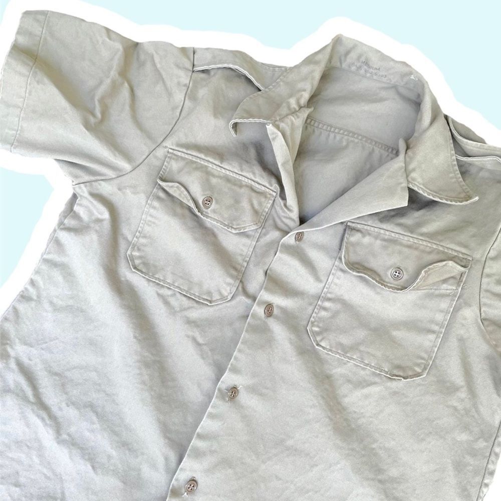 Vintage 70s Military Shirt DSA 100 3798 Vietnam Uniform Gorpcore Utilitarian Top